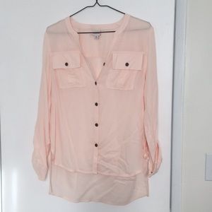 Elegant pink blouse with subtle texture